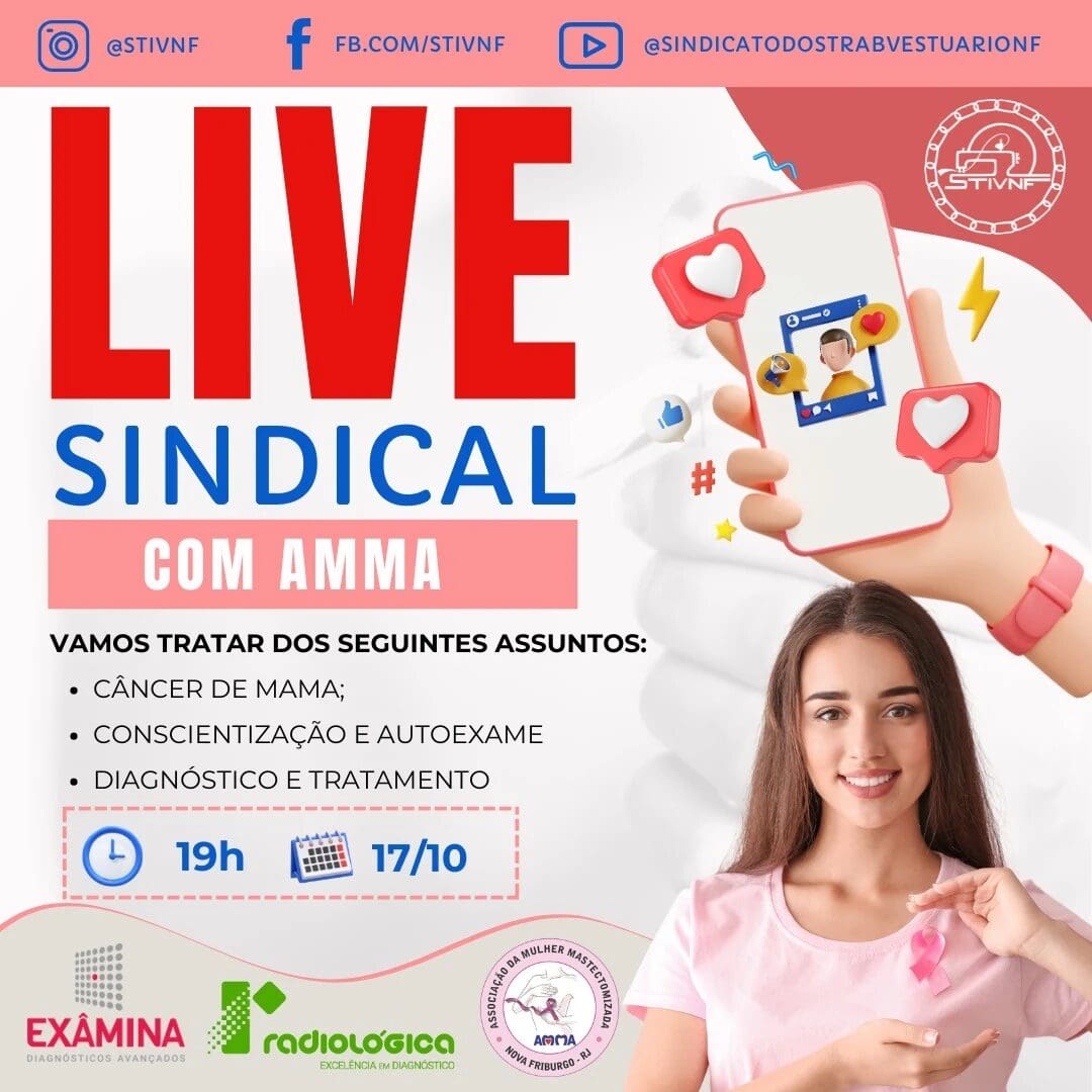 Live especial do Sindicato dos Trabalhadores da Indústria do Vestuário acontece nesta quinta-feira