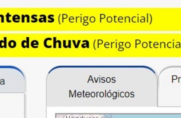 Aviso de Chuvas intensas e acumulado de chuva na região serrana