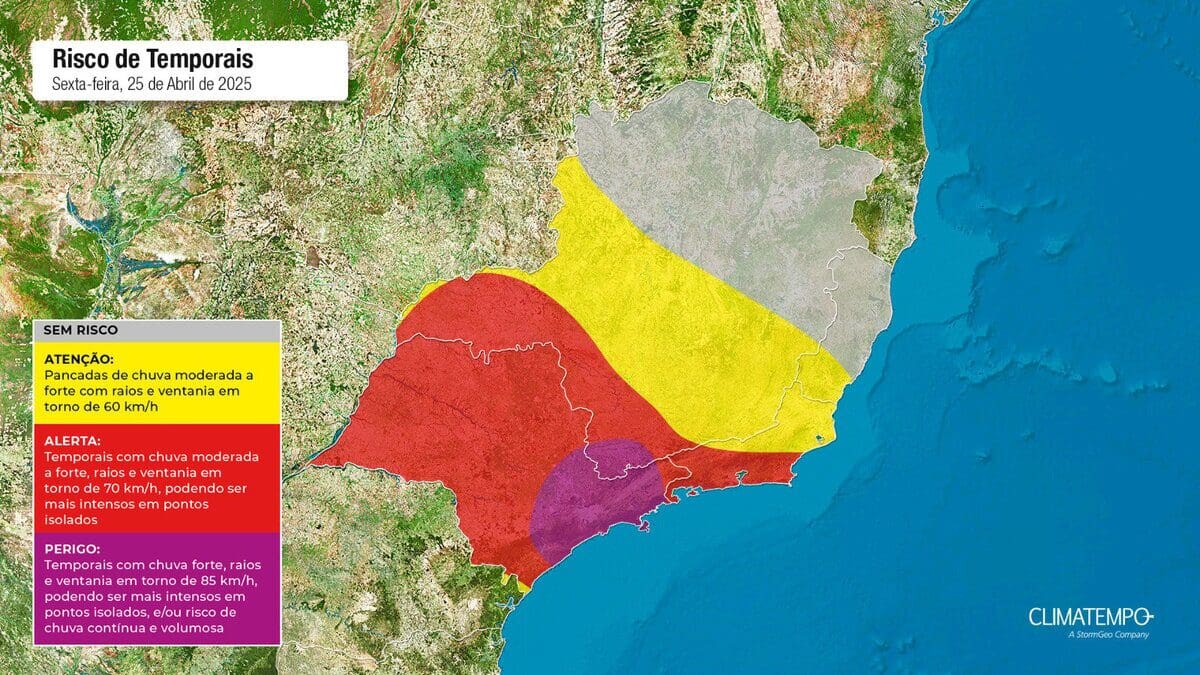 Climatempo faz alerta de Temporal para o Estado do Rio de Janeiro
