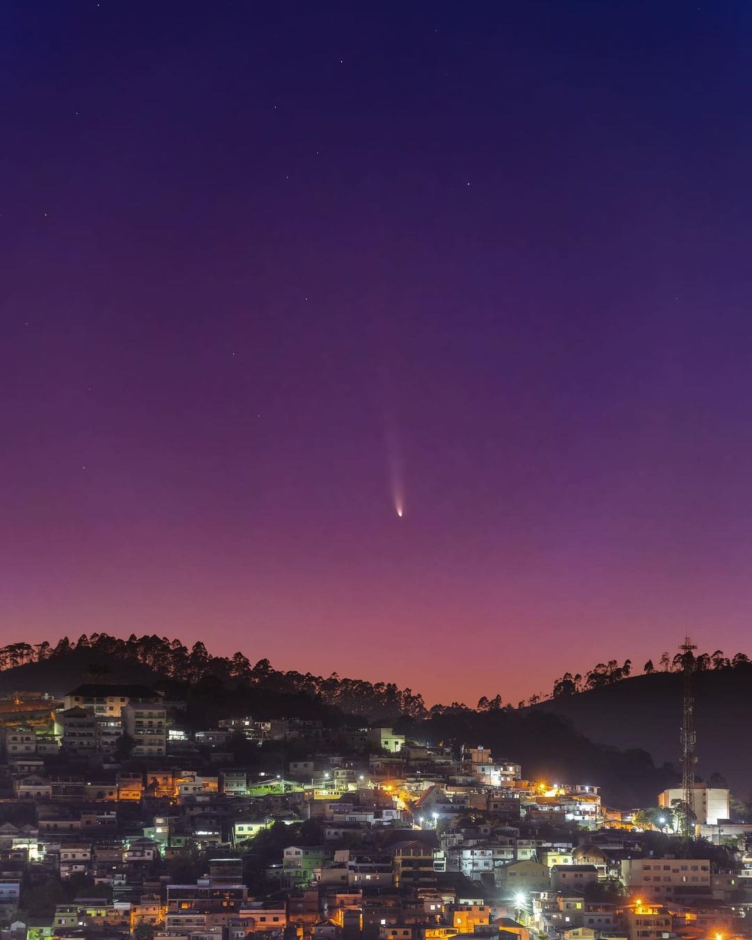 Cometa C2023 A3 (Tsuchinshan–ATLAS) na manhã da última quarta-feira 26 de setembro - Foto Pedro Bessa