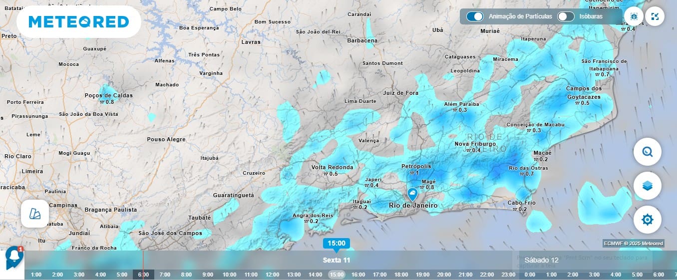 Estado do Rio de Janeiro tem alerta de chuva para este final de semana