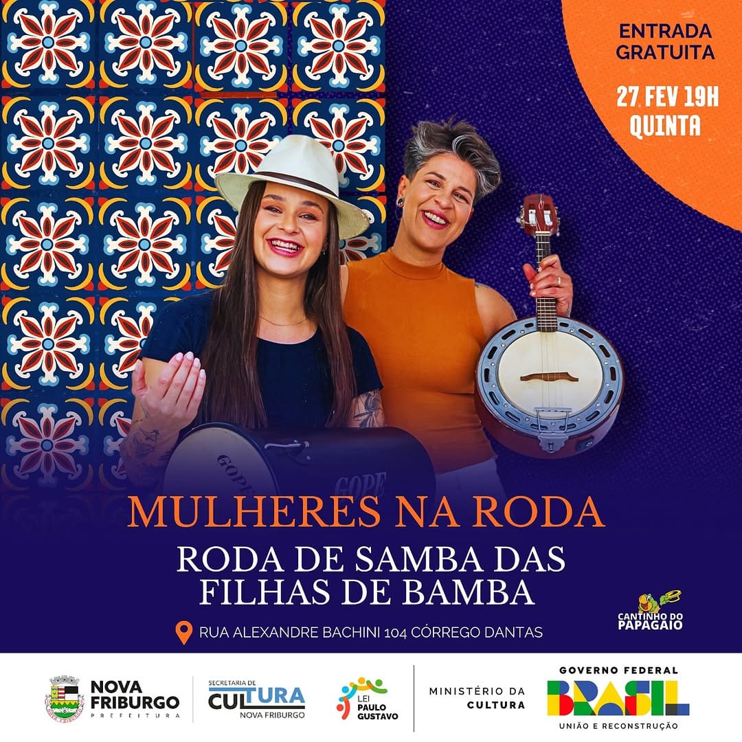 Filhas de Bamba dão o pontapé inicial ao Carnaval de Nova Friburgo com grande homenagens às mulheres sambistas