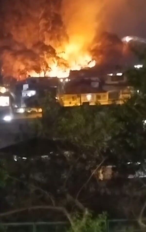Fogo em Jardim Califórnia avança para perto de residências