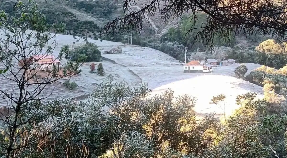 Geada cobre Parque Nacional de Itatiaia em 2021 no interior do Estado do Rio de Janeiro - Foto PNI