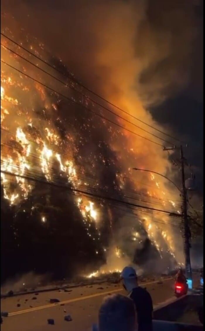 Incêndio no Itanhangá no Rio de Janeiro teve rolamento de pedra