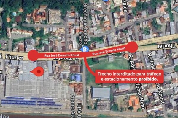 Interdição Rua Jose Knust em Conselheiro Paulino
