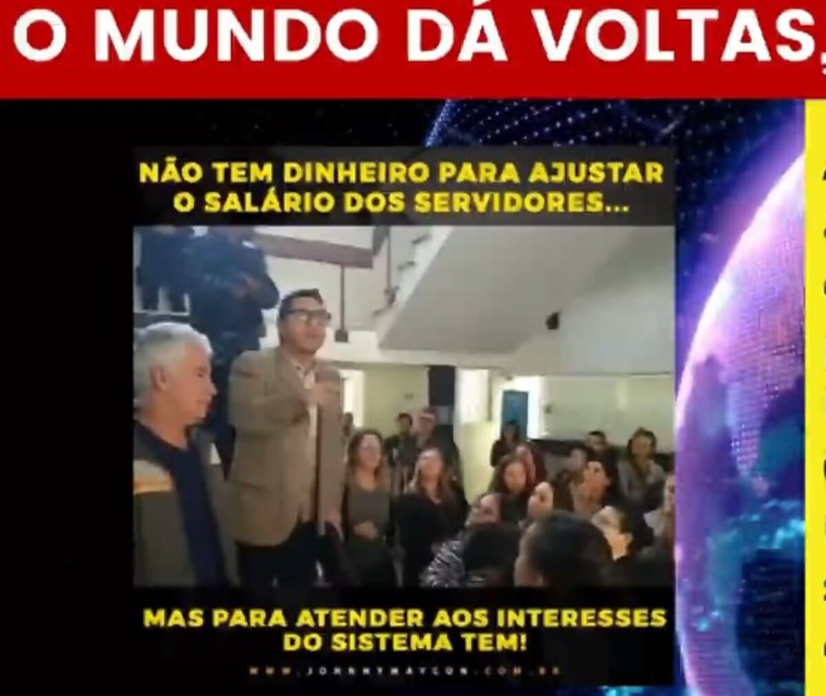 Então vereador, atual prefeito de Nova Friburgo, Johnny Maycon, discursou em prol dos educadores em 2019