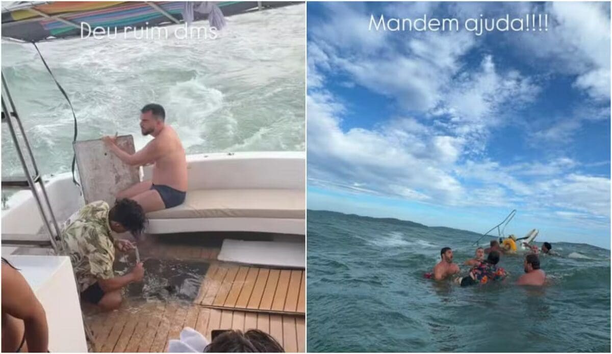 Lancha naufraga na Praia Rasa em Búzios com 19 pessoas a bordo - Ninguém ficou ferido