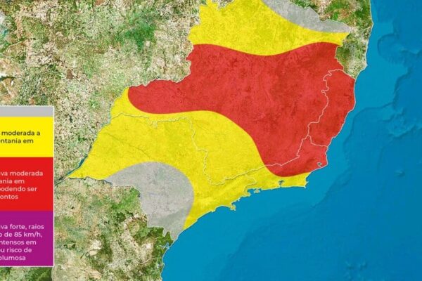 Mapa de risco do Estado do Rio de Janeiro para essa quinta-feira 17 de abril de 2025 - Imagem de Satélite - Fonte Climatempo