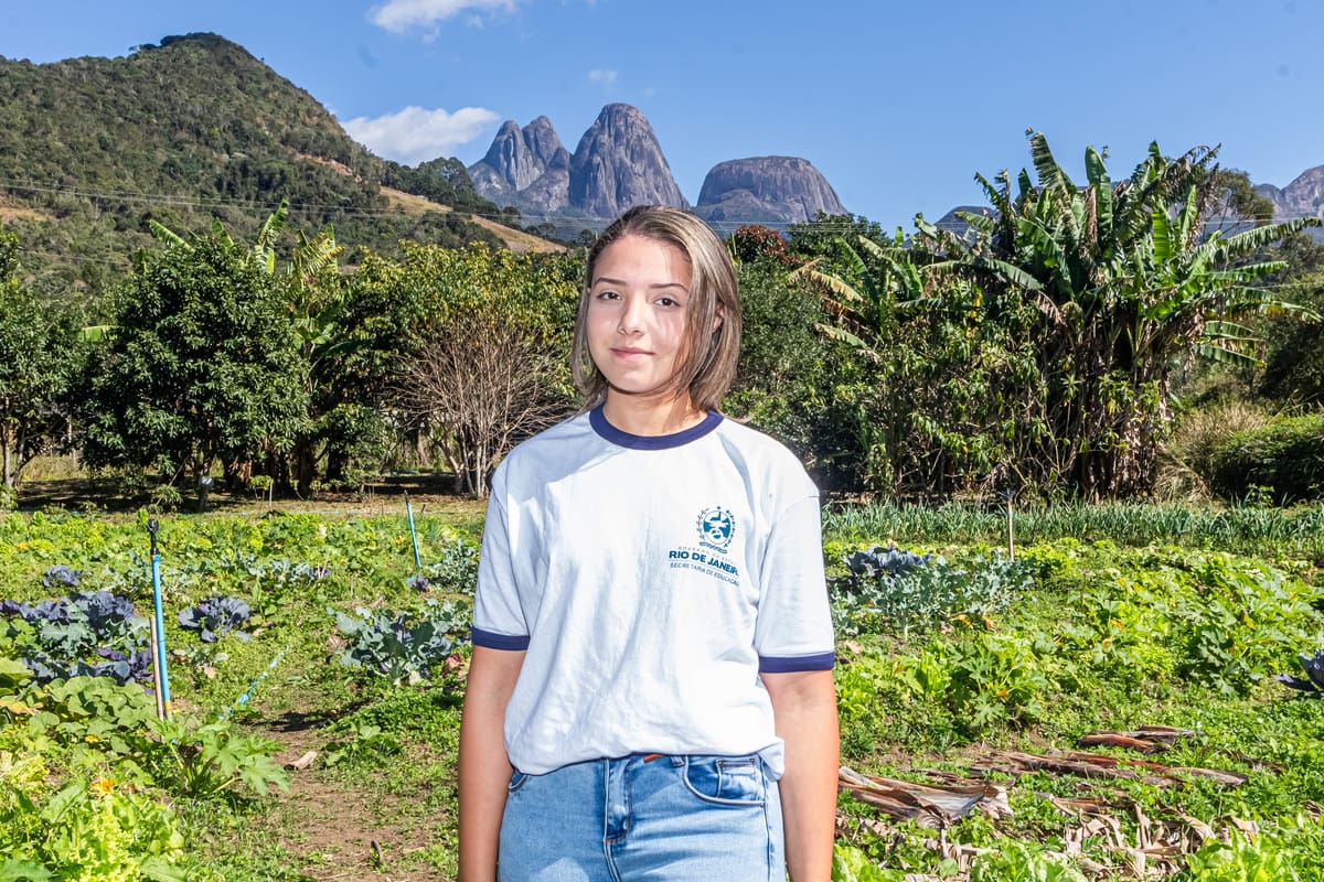 Maria Eduarda desenvolveu horta com foco em alimentação especial para diabéticos em Nova Friburgo