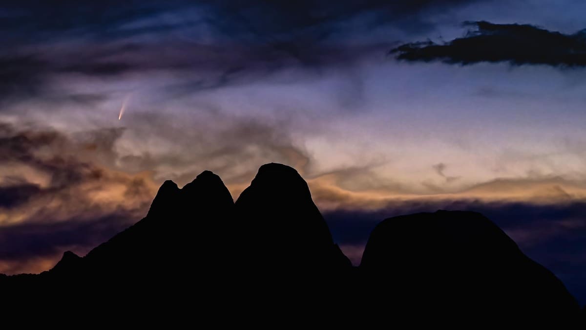 O cometa G3 (ATLAS) fotografado em janeiro de 2025 nos céus de Nova Friburgo - Foto Pedro Bessa