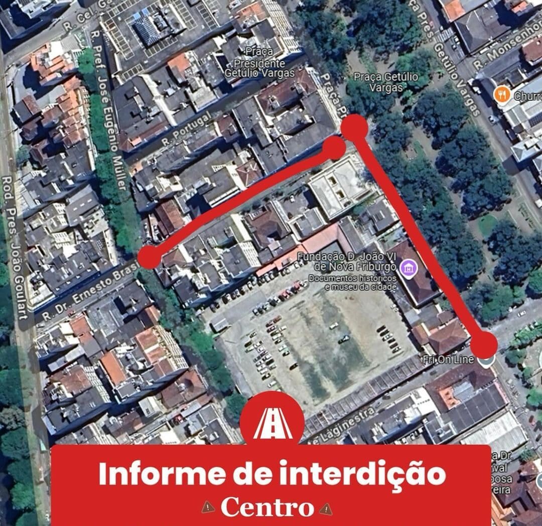 Prefeitura de Nova Friburgo anuncia interdição de ruas do Centro por conta das eleições