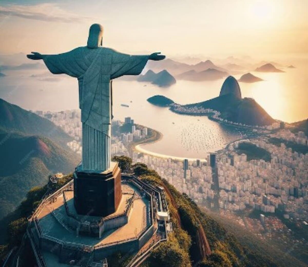 Rio de Janeiro pode ter muito calor e temperaturas altas nos próximos dias - Cristo Redentor e Pão de Açucar ao fundo
