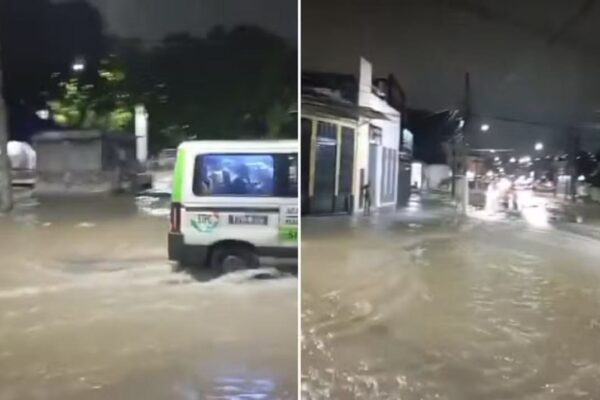 Rompimento de adutora no bairro de Rocha Miranda na Zona Norte do Rio causou alagamento — Foto Reprodução Rede Social X