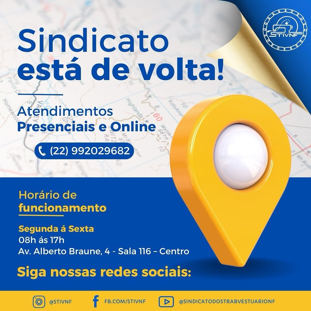 Sindicato dos Trabalhadores da Indústria do Vestuário de Nova Friburgo está de volta com atendimentos presenciais e online