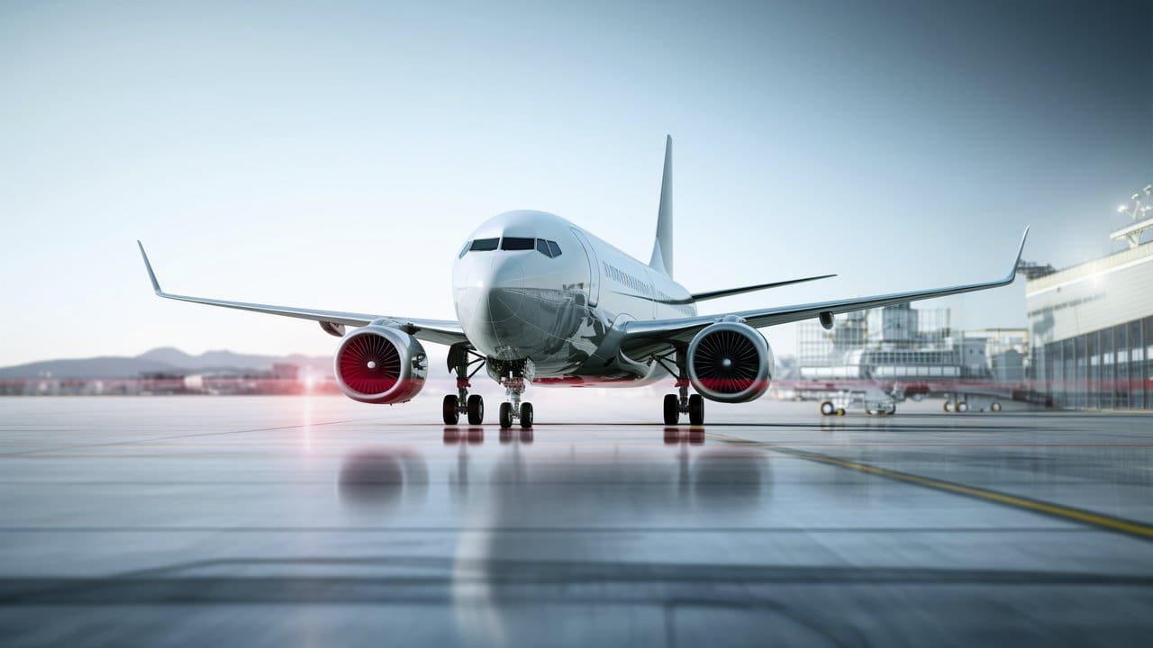 Avião no Aeroporto do Galeão, Rio de Janeiro, pronto para decolar.
