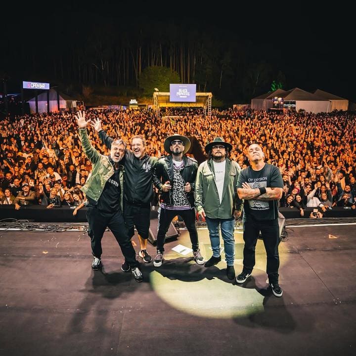 Banda Detonautas Roque Clube se apresenta em show para grande público.