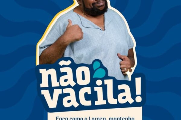 Campanha 'Não Vacila' da Águas de Nova Friburgo com Sérgio Loroza, alertando sobre furto de água.