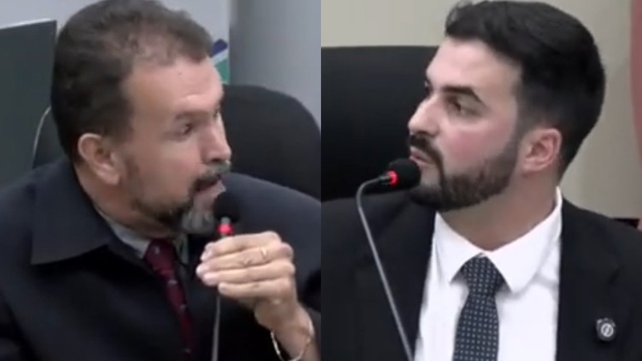 Deputados Isaque Demani e Marcos Marins em debate legislativo.