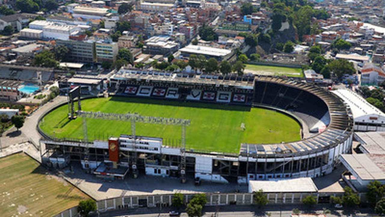 Estádio São Januário, estádio do Vasco, com vista aérea.
