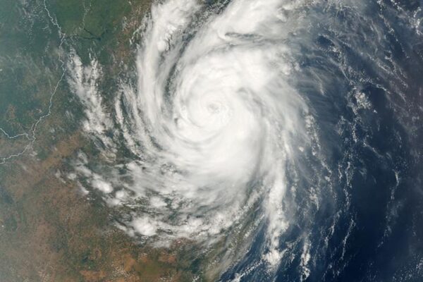 Imagem de satélite mostra ciclone extratropical sobre o Rio de Janeiro.