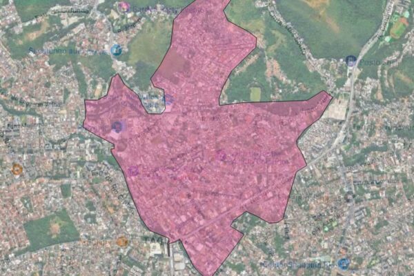 Mapa de bairros do Rio de Janeiro afetados por falhas no abastecimento de água, incluindo Miguel Pereira e Nova Iguaçu.