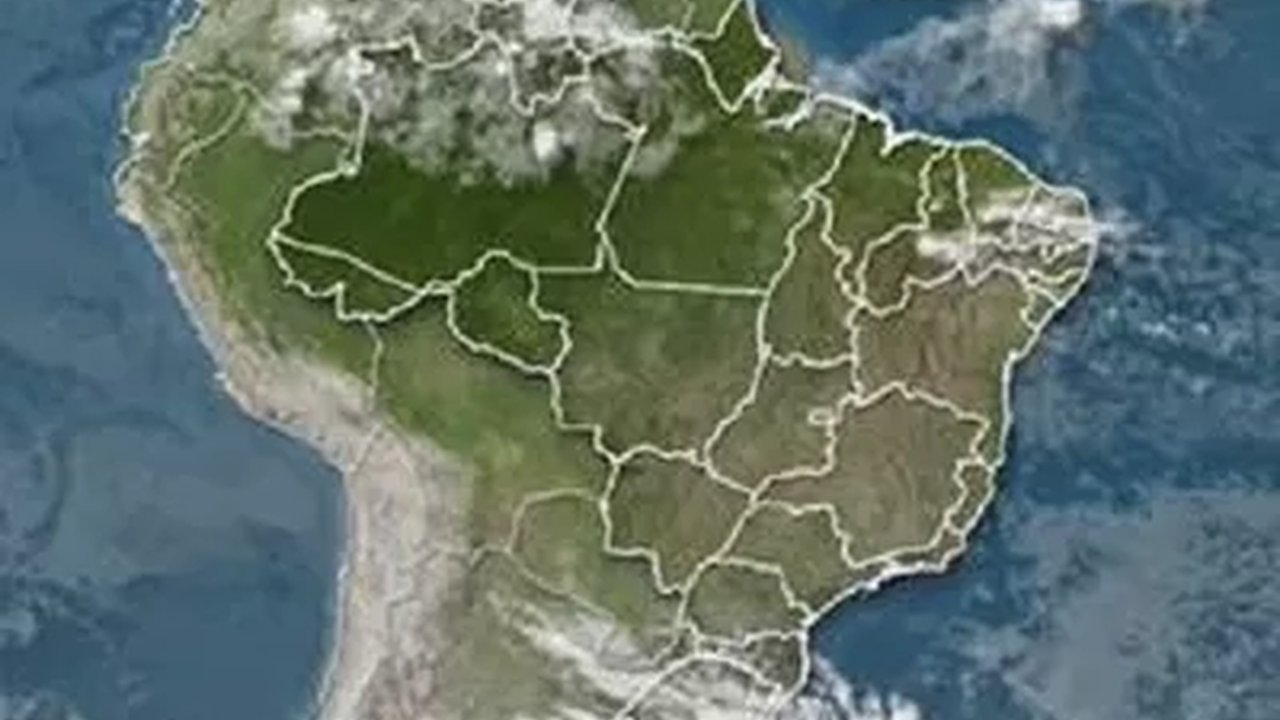 Mapa do Brasil mostrando os estados com foco no Rio de Janeiro, indicando clima quente e estável.