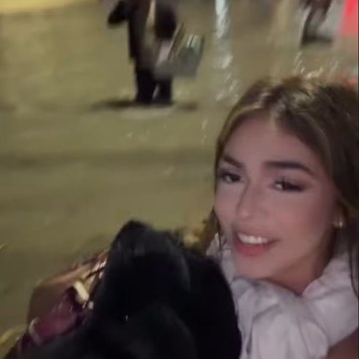 Melody em meio a alagamento na Zona Norte do Rio de Janeiro.