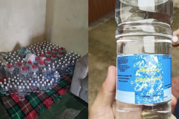 Operação policial apreende água imprópria para consumo, envasada e vendida ilegalmente em Inhaúma, Rio.