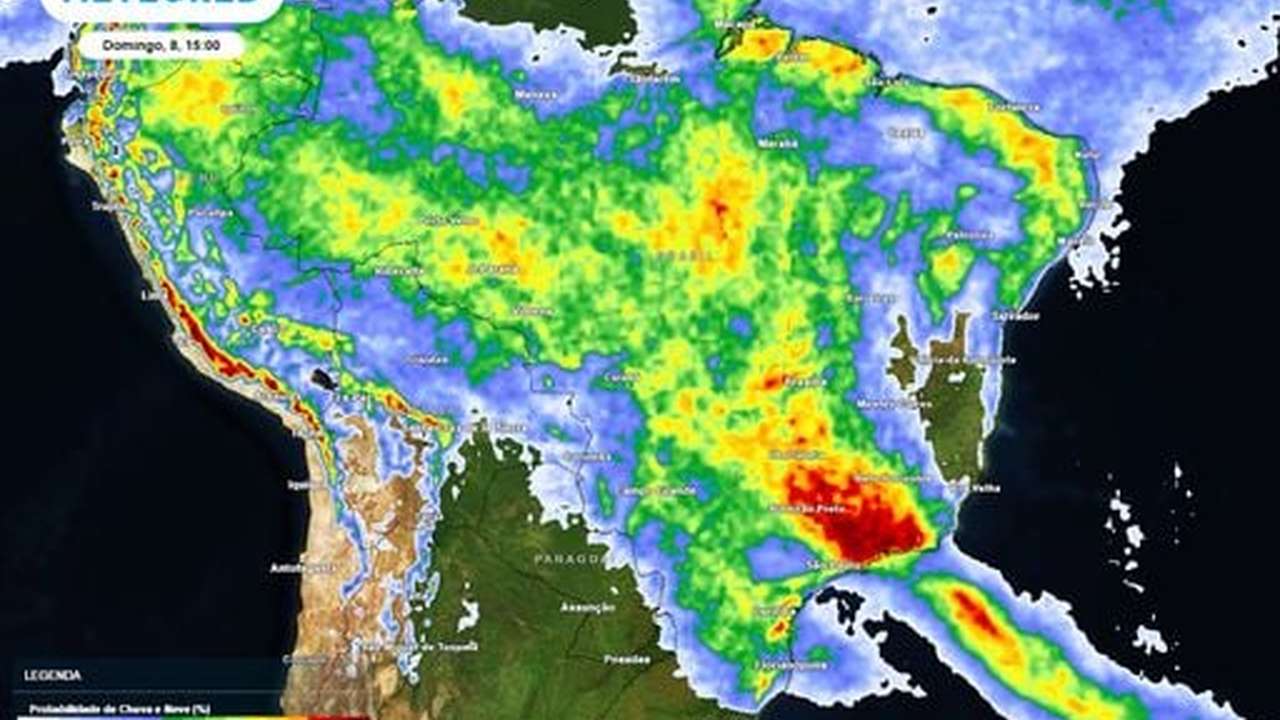 Previsão de chuva e temporais no Rio de Janeiro e região, com foco na Região Serrana e interior.