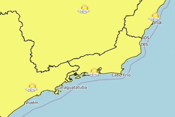 Previsão do tempo no Rio de Janeiro: sol com nuvens em várias cidades.