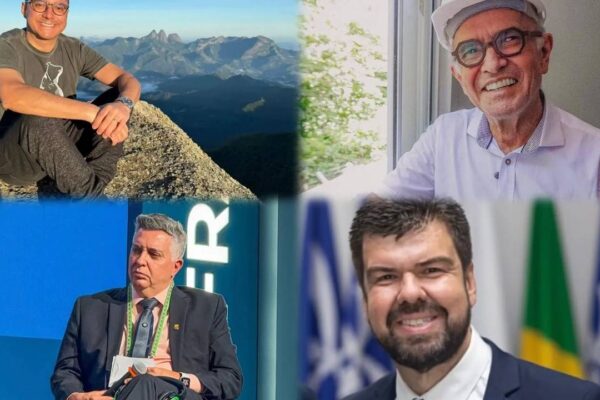 Quatro homens em fotos, incluindo o prefeito Johnny Maycon e outros.