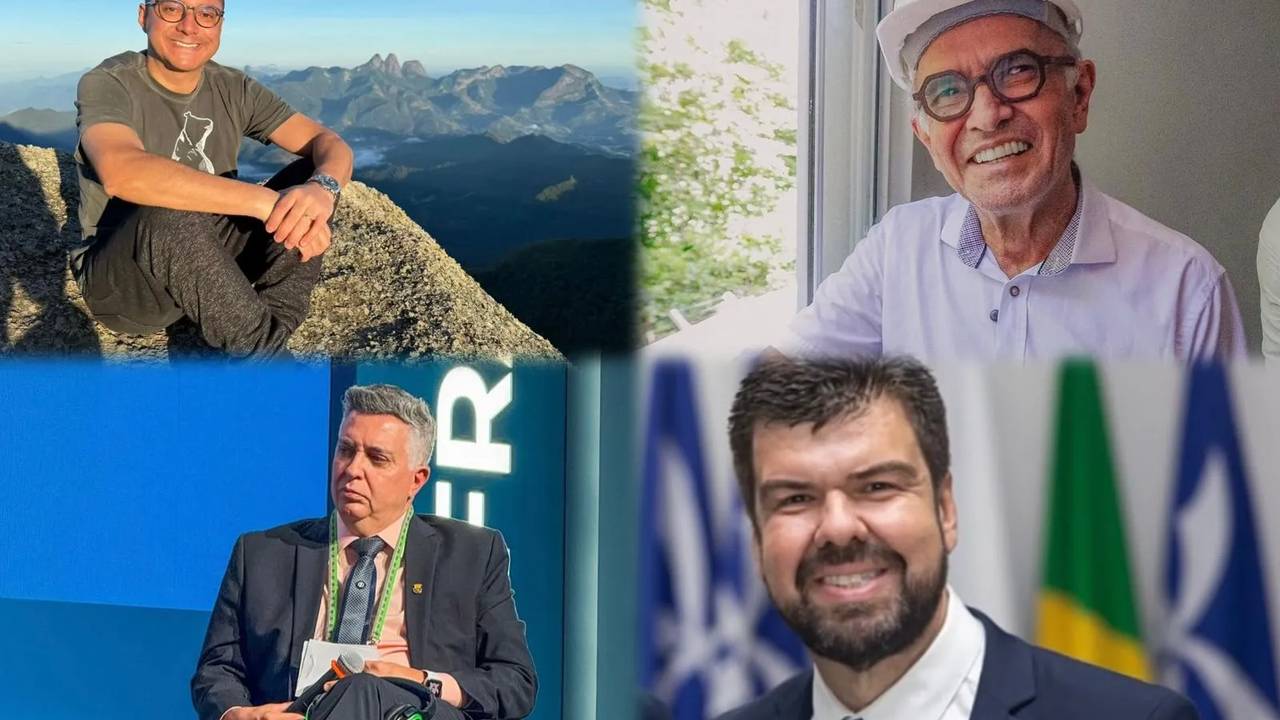 Quatro homens em fotos, incluindo o prefeito Johnny Maycon e outros.