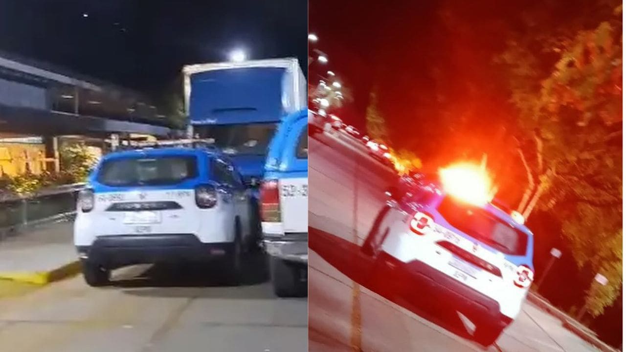 Viaturas da polícia no local de uma tentativa de sequestro.