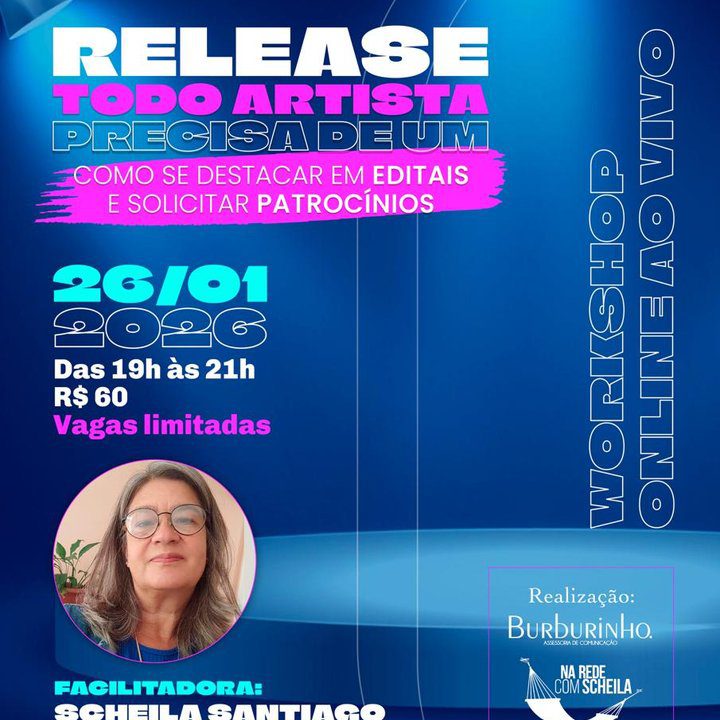 Workshop online para artistas: Como se destacar em editais e solicitar patrocínios.