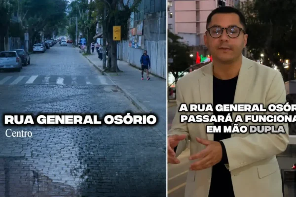 Rua General Osório, em Nova Friburgo, onde será implantado o trânsito em mão dupla.