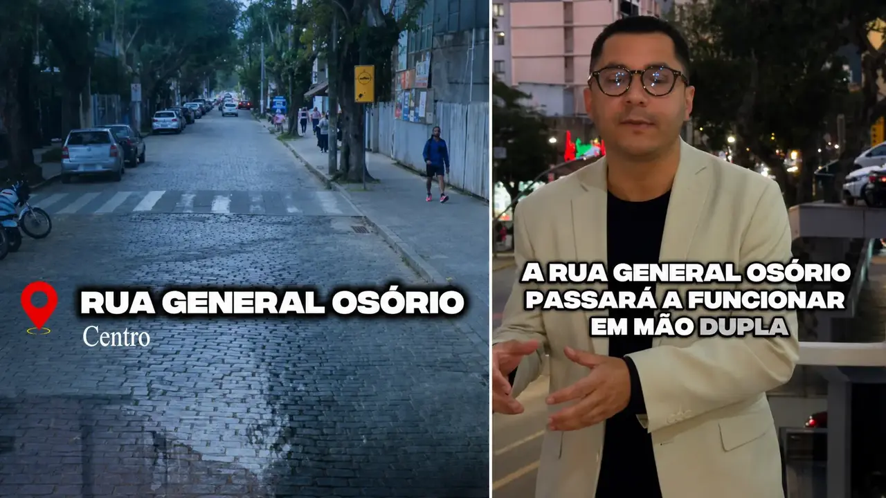 Rua General Osório, em Nova Friburgo, onde será implantado o trânsito em mão dupla.