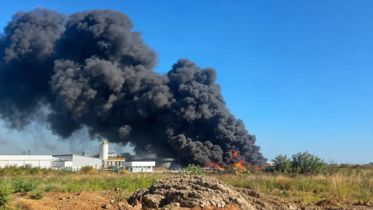 Incêndio próximo à Via Dutra em Seropédica