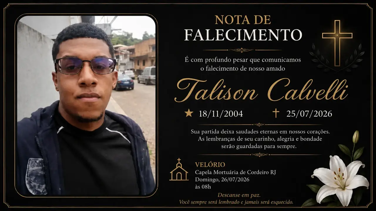 Talison Calvelli morreu após acidente em Nova Friburgo