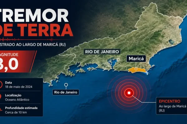 Imagem ilustrativa do litoral de Maricá, no estado do Rio de Janeiro, onde foram registrados dois tremores de terra de baixa magnitude.