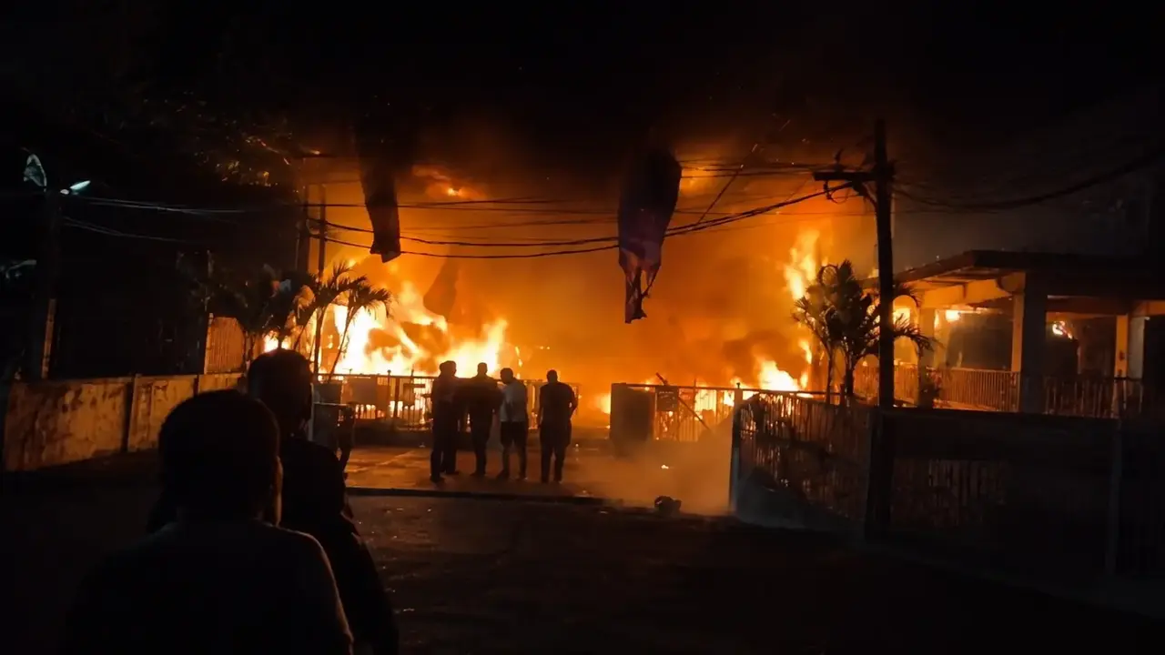 Chamas destroem bar na Avenida Olegário Maciel, na Barra da Tijuca