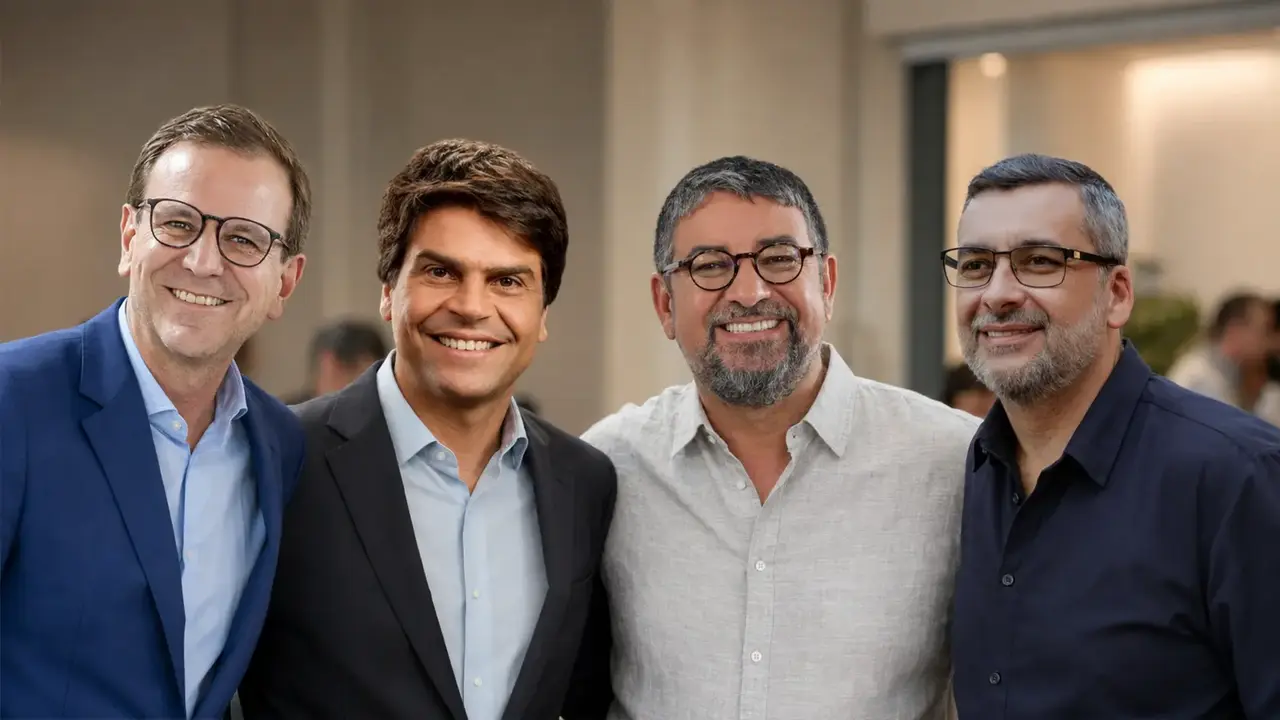 Eduardo Paes, Washington Quaquá, Pedro Paulo e Zé Alexandre durante agendas políticas