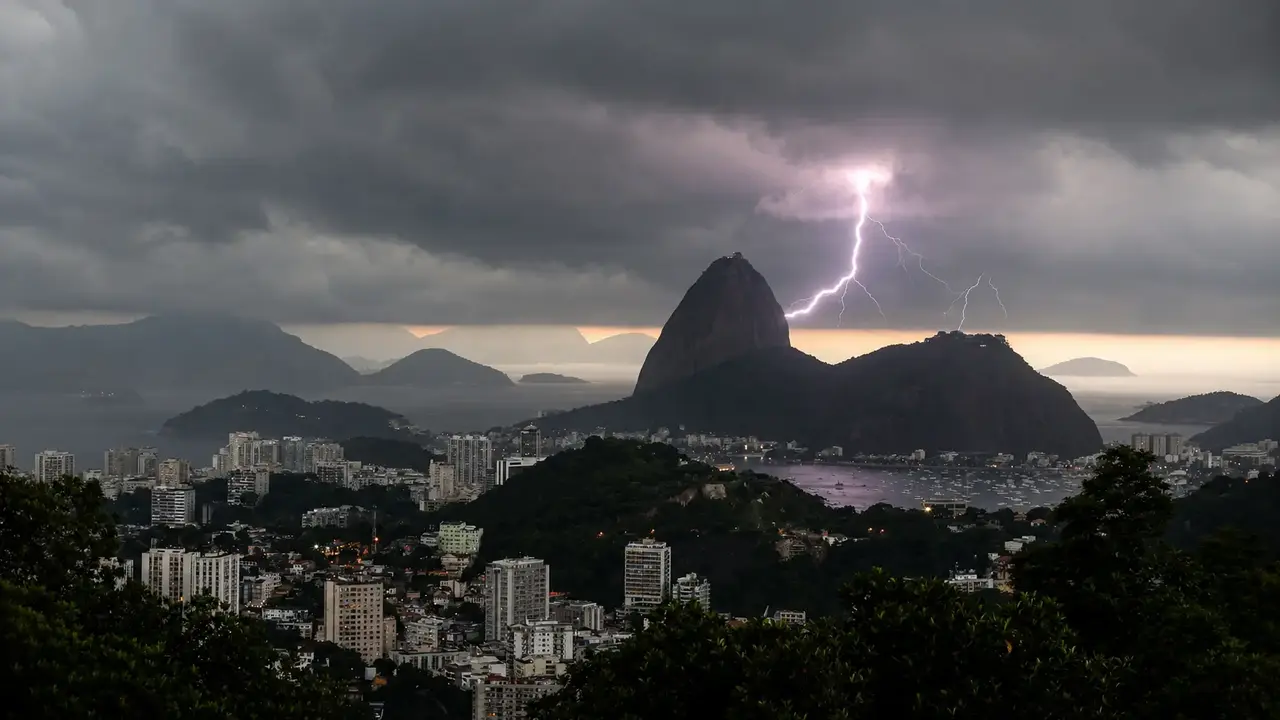 Nuvens carregadas sobre o estado do Rio antes da previsão de forte calor no fim de semana