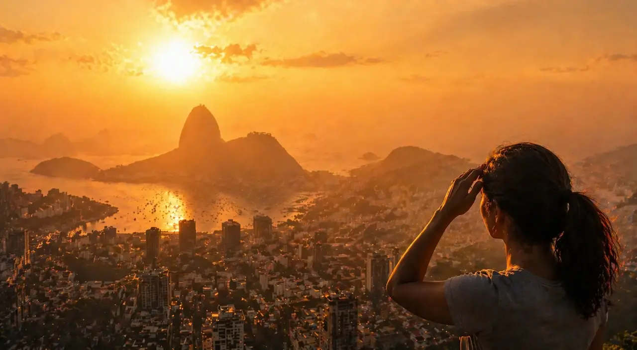 Vegetação seca sob tempo quente e com baixa umidade no Estado do Rio