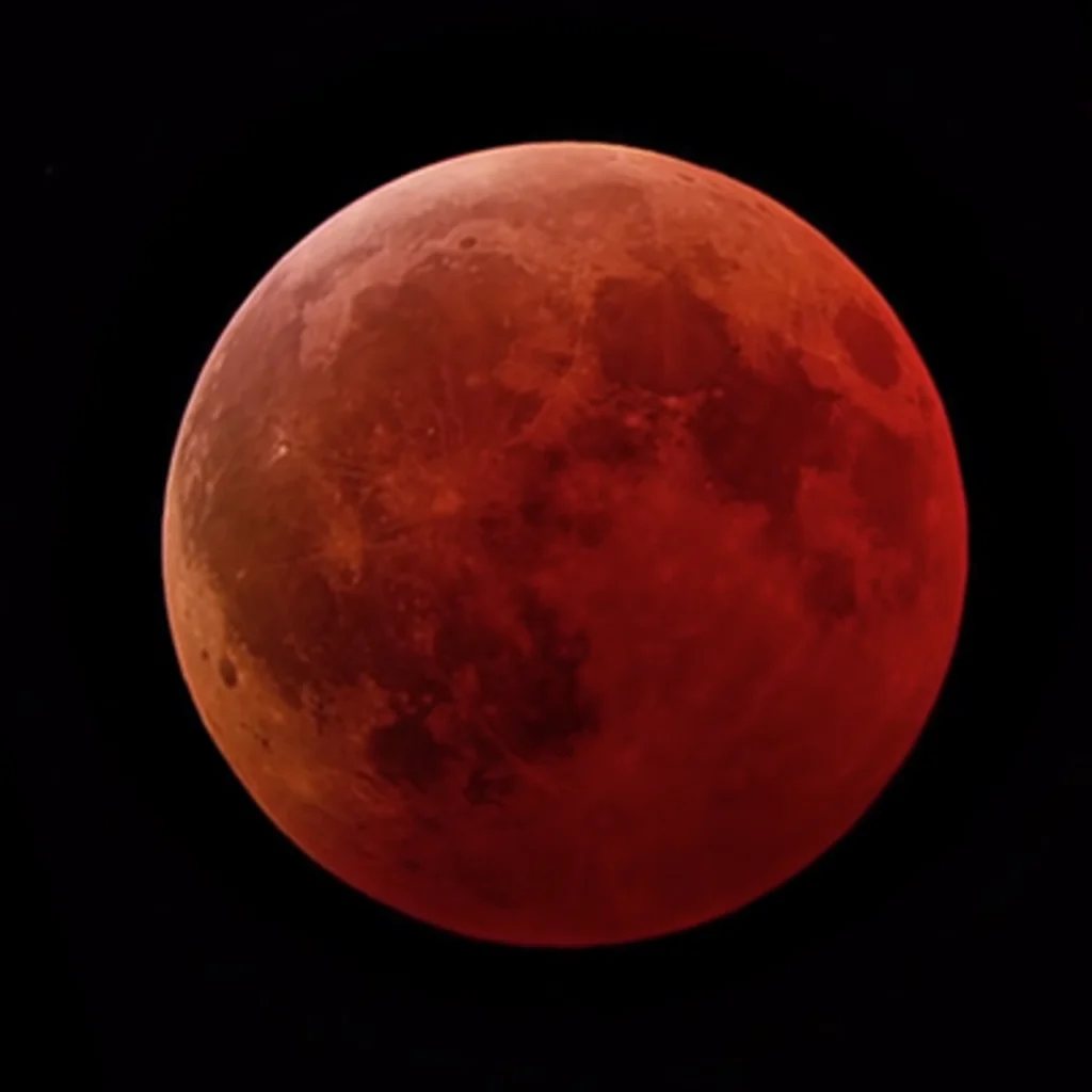 Eclipse lunar parcial observado durante a madrugada desta sexta-feira