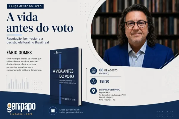 Fábio Gomes participa de lançamento de livro na Livraria Genipapo