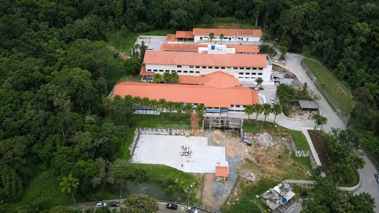 Vista aérea do Hospital Estadual de Oncologia de Nova Friburgo