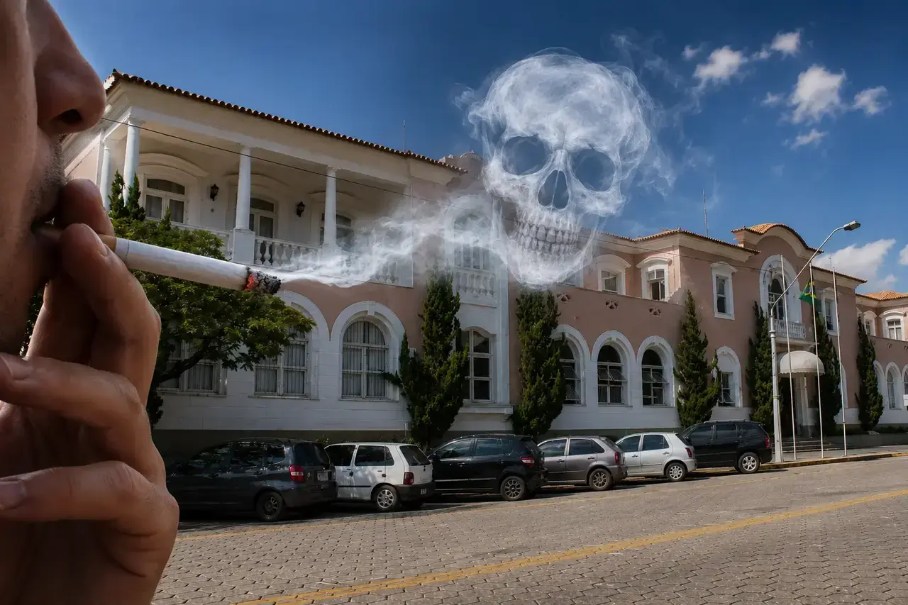 Imagem do vereador Rômulo Pimentel durante atividade legislativa. A foto ilustra reportagem sobre a sanção da lei que amplia as restrições ao consumo de produtos fumígenos em Nova Friburgo.