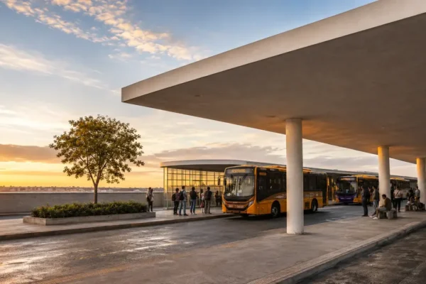 Representação do projeto do Terminal Intermodal de Campo Grande, que reunirá linhas de ônibus municipais e intermunicipais.