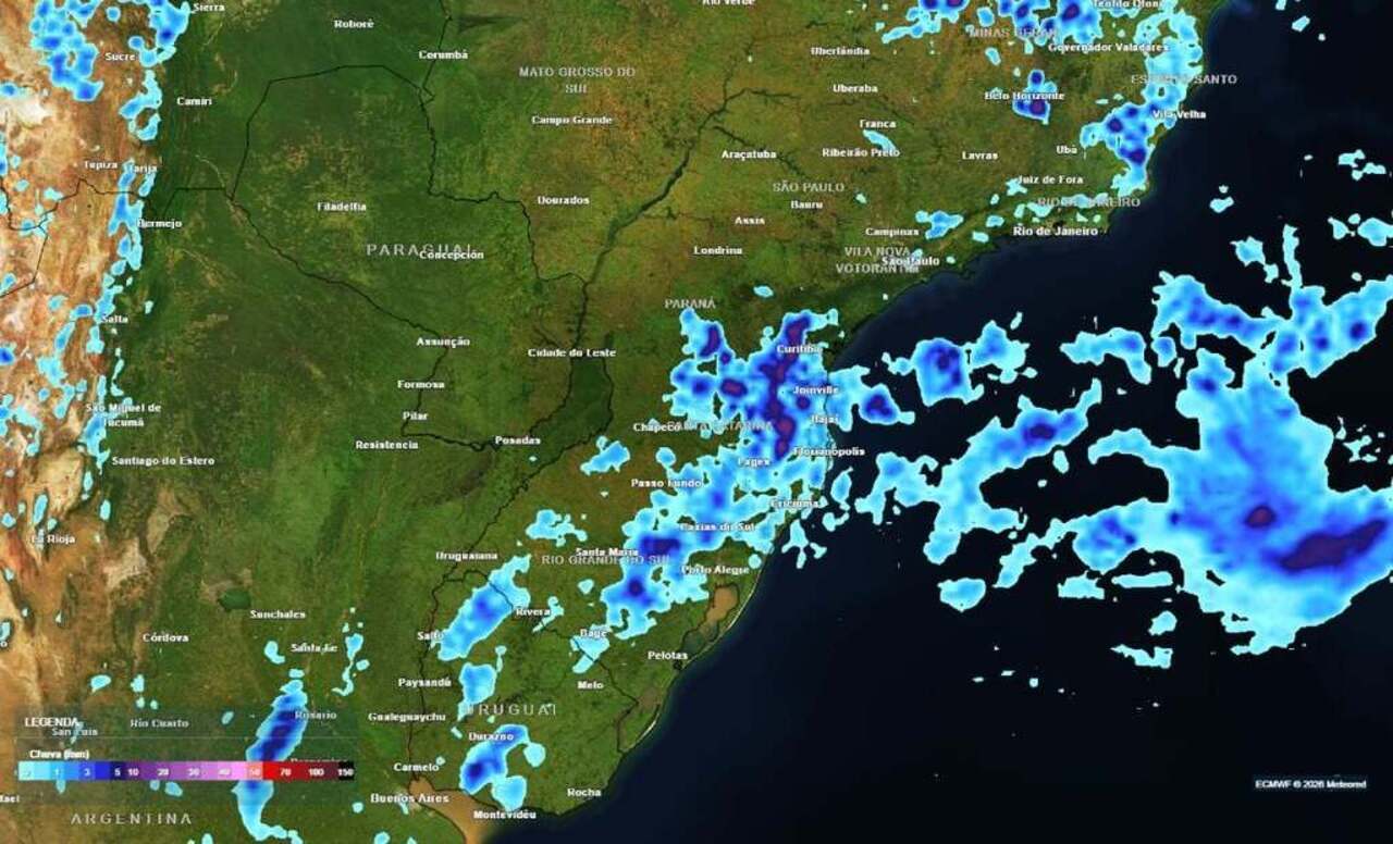 vórtice ciclônico no Rio de Janeiro provoca chuva e reduz calor no início da semana